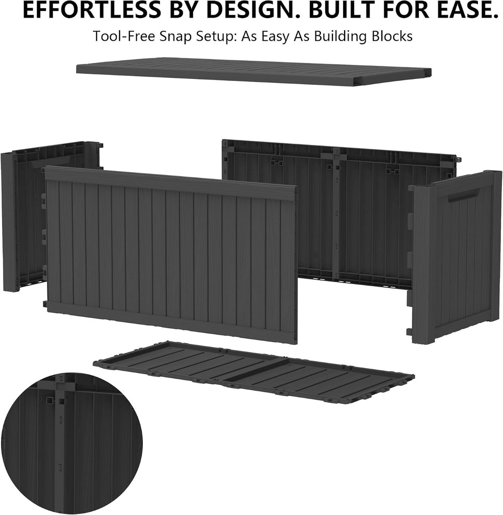 Outdoor Storage Box,200 Gallon Waterproof Deck Box [Upgraded 3.0]