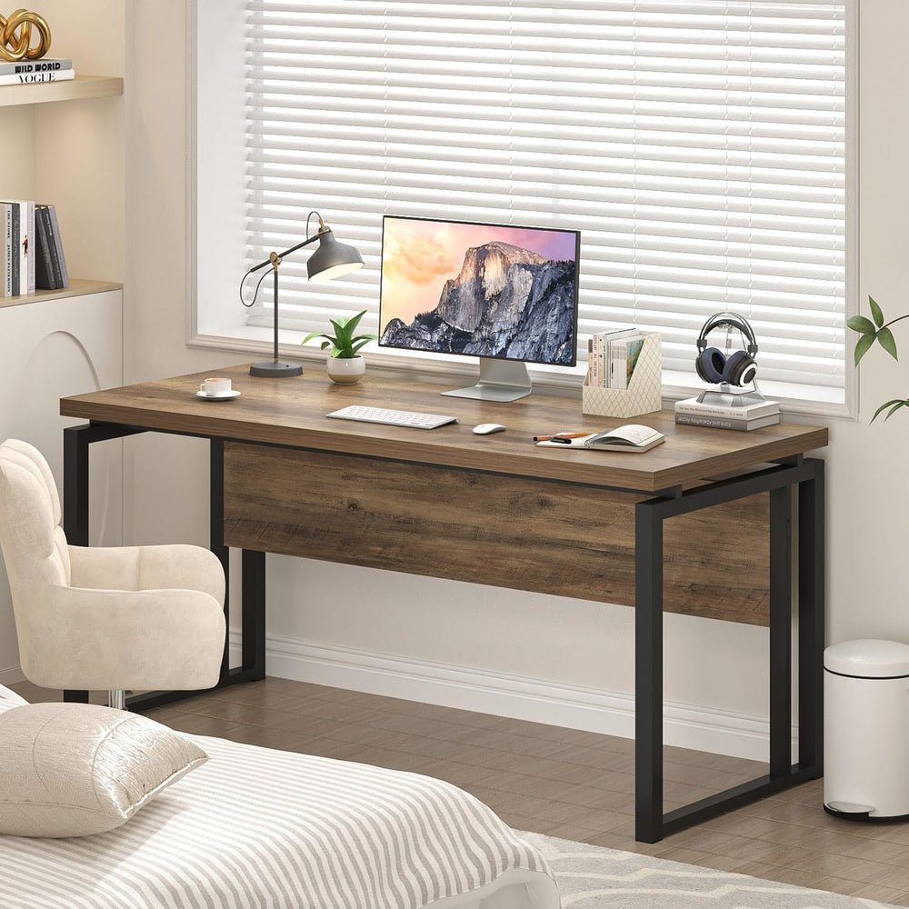 EXCEFUR Modern Computer Desk for Home Office, PC Laptop Gaming Desk, Metal Wo...