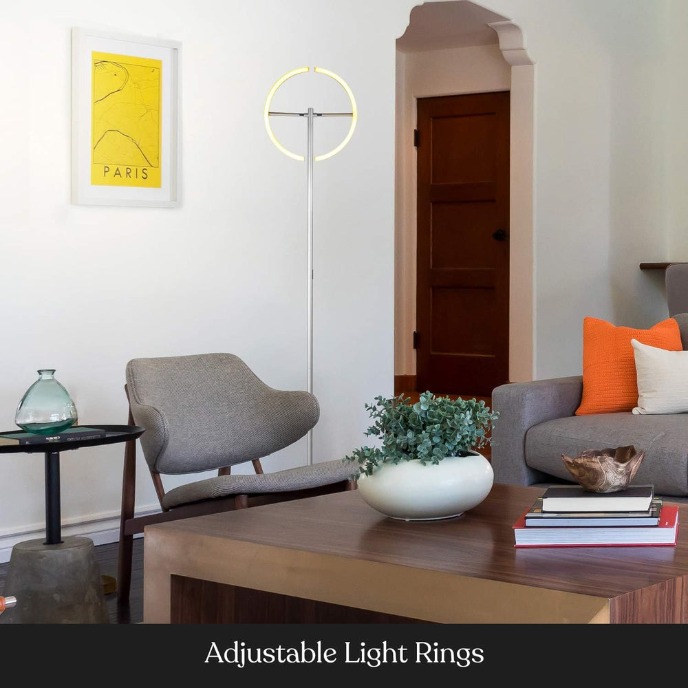 Brightech Halo Split Floor Lamp, Modern Bright LED Torchiere Floor Lamp for O...
