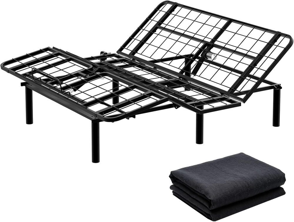 Amada King Adjustable Bed Frame with Head and Foot Incline, Quiet Motor