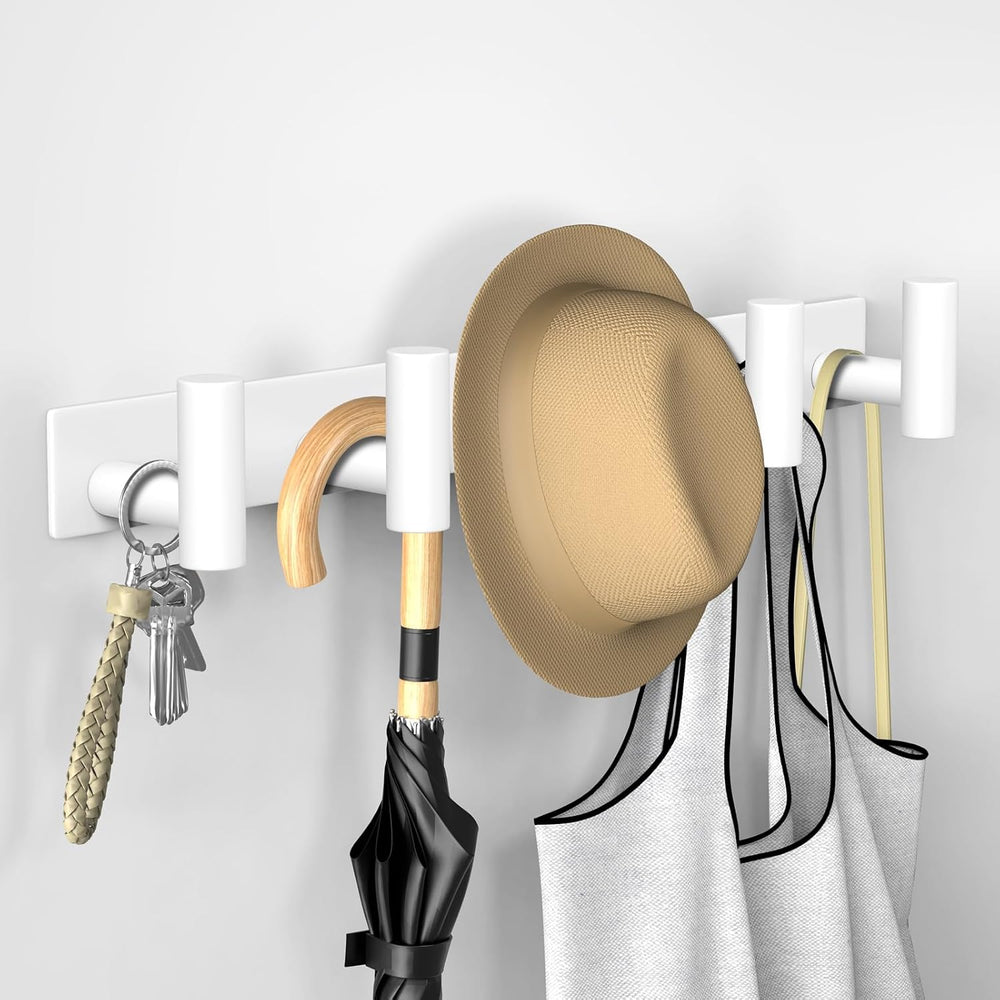 VAEHOLD Hat and Coat Wall Mount Rack - Hooks for Robes, Bags, Keys, and Towel...