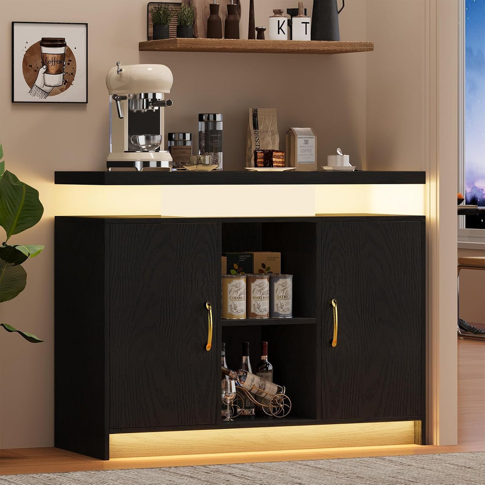 4 EVER WINNER 40-Inch Coffee Bar Cabinet with Storage and Charging Station