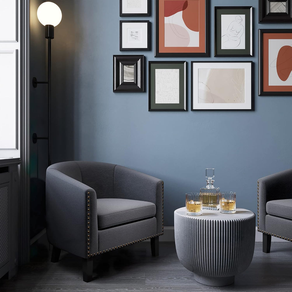 BELLEZE Accent Barrel Chair, Modern Tub Club Chair Upholstered Armchair with ...