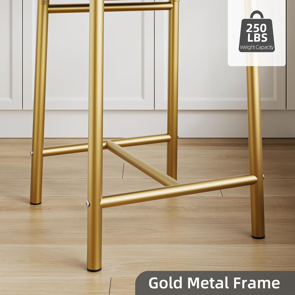 IDEALHOUSE 26" Bar Stools Set of 2, Counter Height Barstools with Back