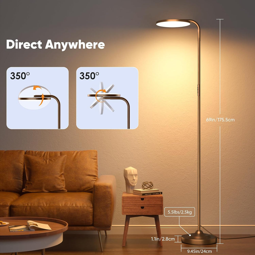 SIBRILLE 36W LED Floor Lamp, Super Bright Standing Lamp, Modern Stepless Dimm...
