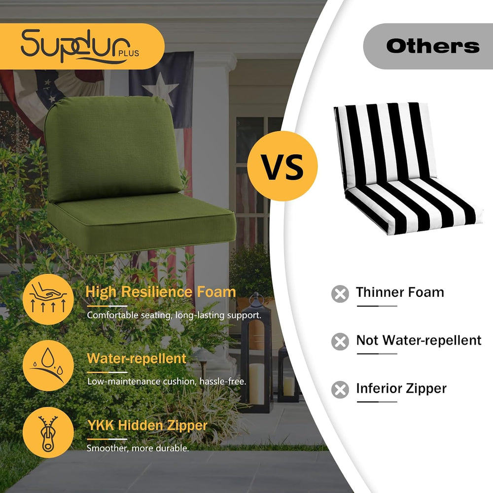 Outdoor Cushions for Patio Furniture Set of 2, 24"x24" Water Repell...