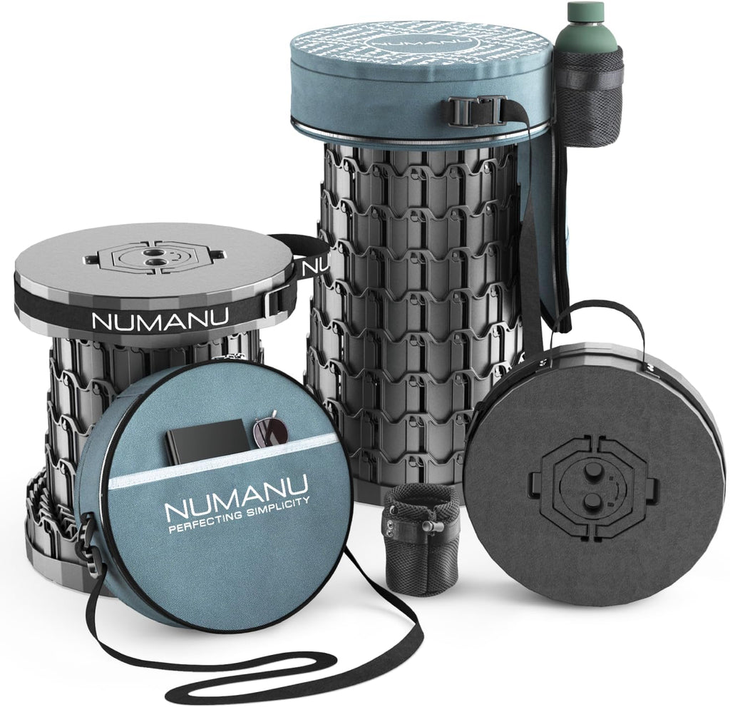 NUMANU XXL Lite Collapsible Stool, 3-in-1 Cushion + Bag, 880 lbs, Round