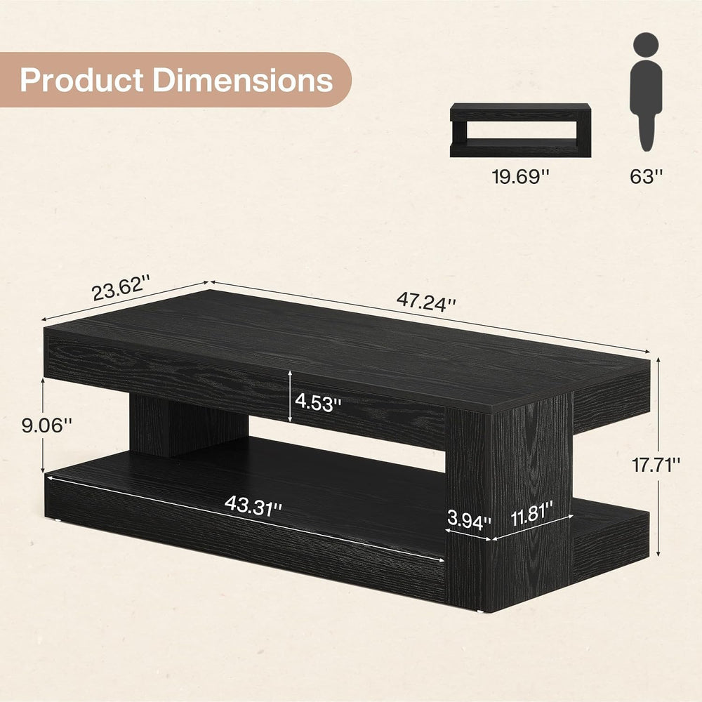 Tribesigns Coffee Table for Living Room, 47.24" Center Tea Table