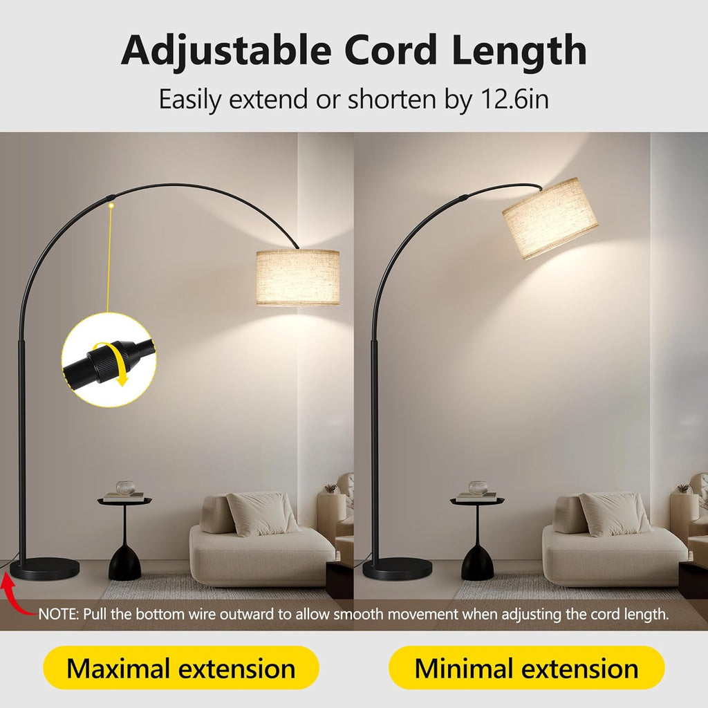 SUNMORY 82" Tall Arc Floor Lamp for Living Room, Large Standing Arched Lamp