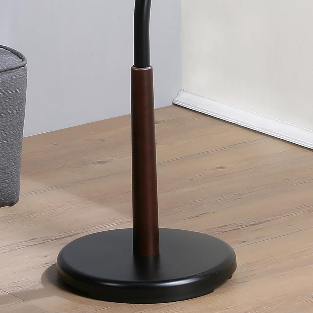 Roundhill Furniture Arles Metal Black and Walnut Standing Coat Rack