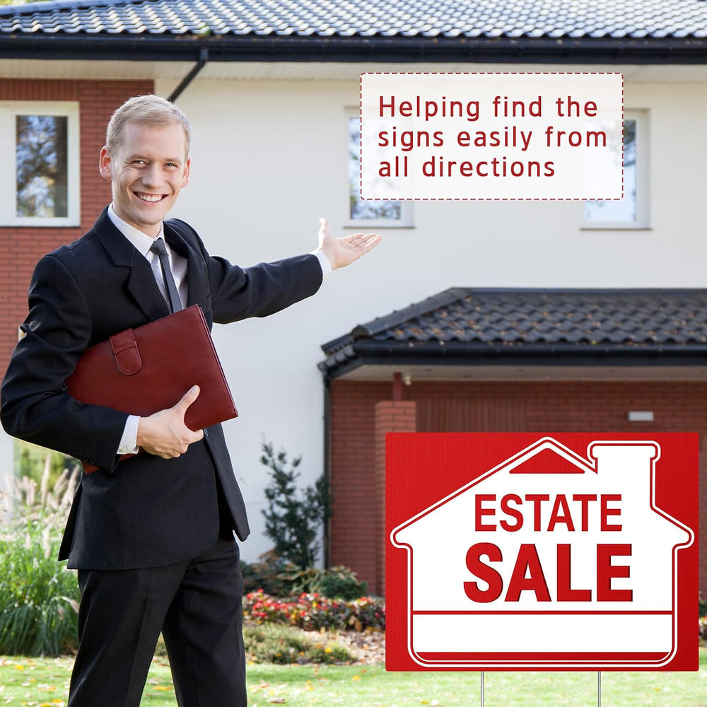 [10 Pack] Estate Sale Signs Set,17 x 13 Inch Estate Sale Yard Signs with Doub...