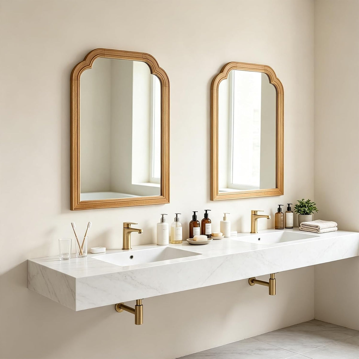 Bathroom Mirror for Over Sink, 30x20 Inch Wood Frame Decorative Wall Mirror