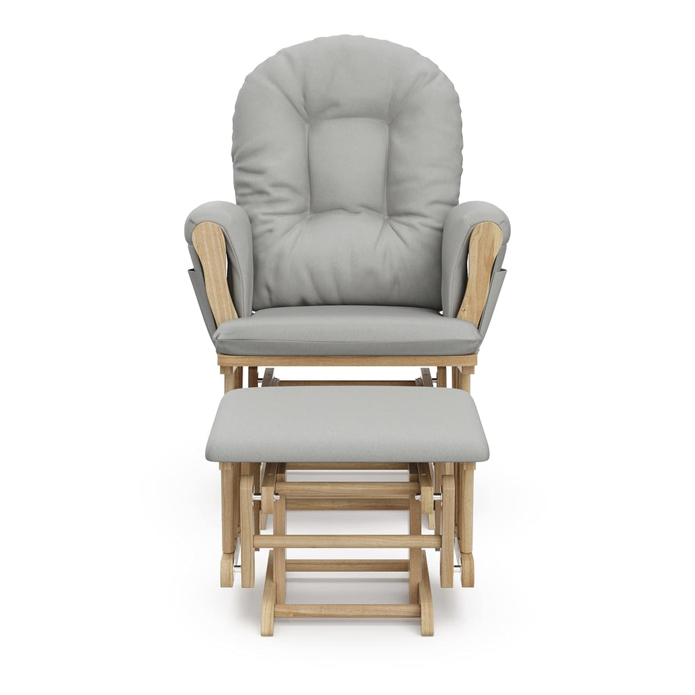 Storkcraft Premium Hoop Glider & Ottoman, Natural/Light Gray