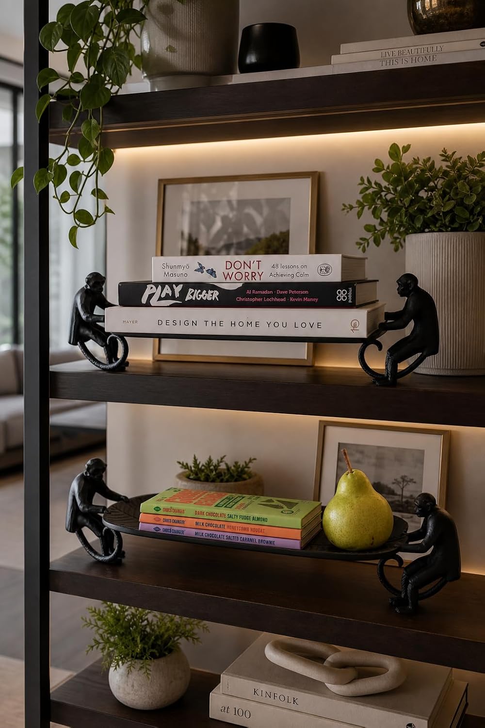 PEARL+CREEK RAFFLES Decorative Tray Recycled Aluminum Large Matte Black