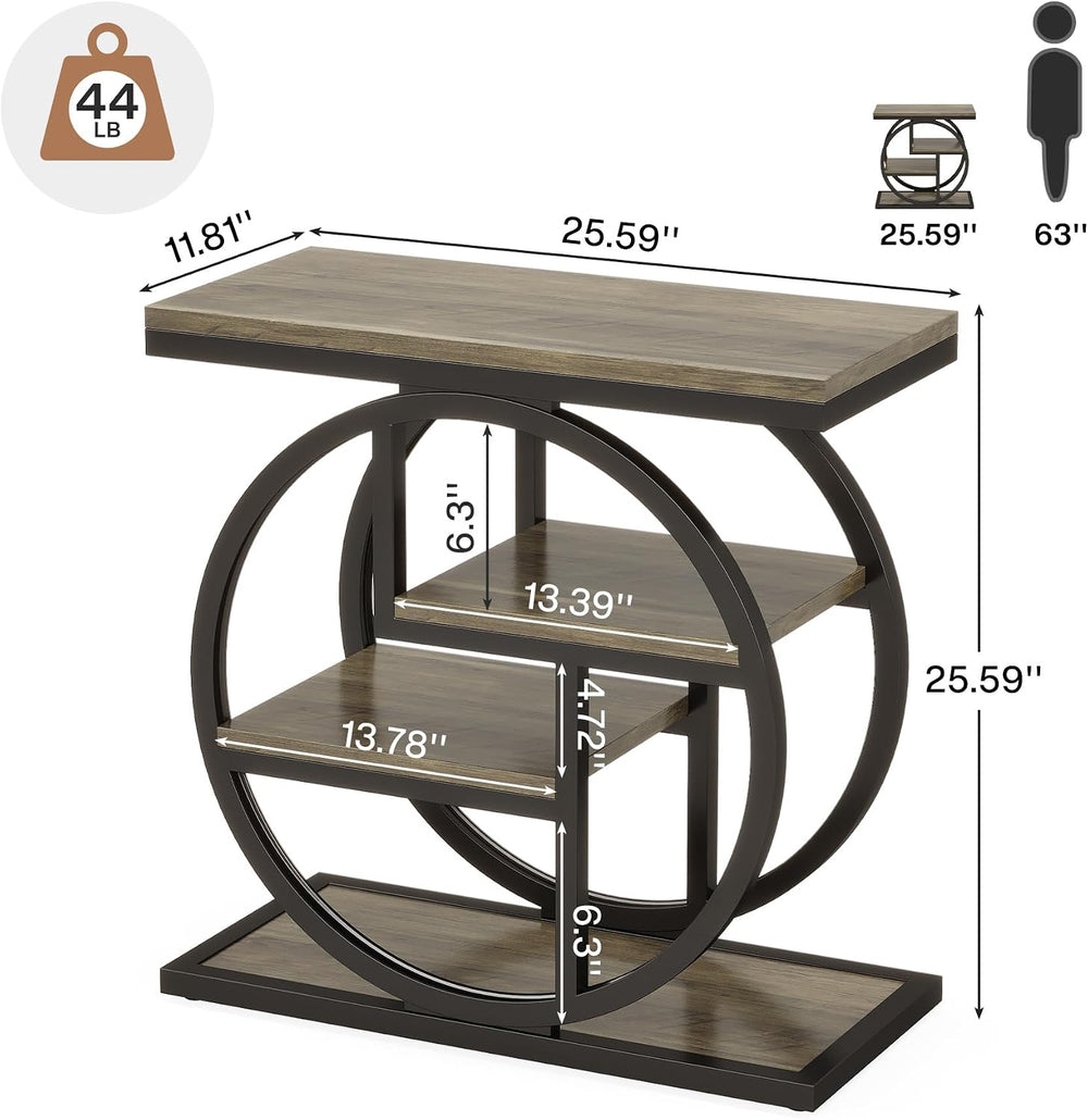 Tribesigns End Table for Living Room, 4-Tier Narrow Side Table with Storage S...