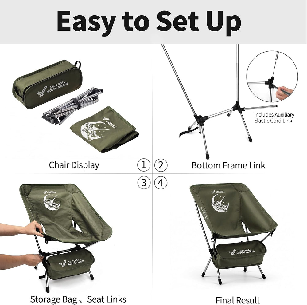 Ultralight Camping Backpacking Chair, 2.1 LBS, Supports 330 lbs