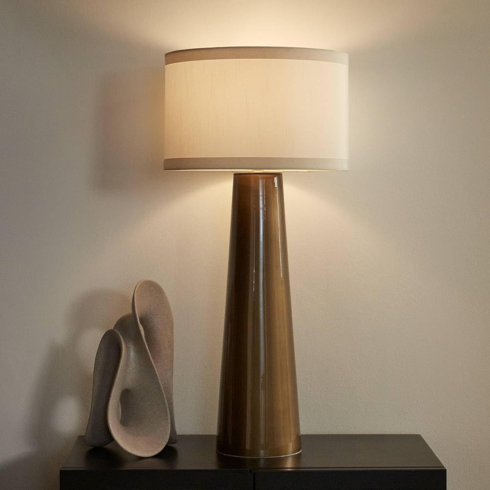 Possini Euro Design Karen 36" Large Table Lamp Dark Gold Glass Modern