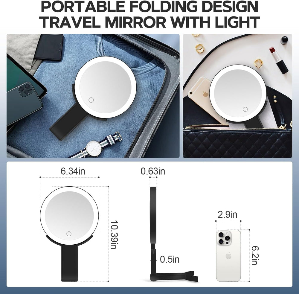 MIYADIVA Lighted Makeup Mirror, 30X Magnifying Mirror with Light, Hanging and...