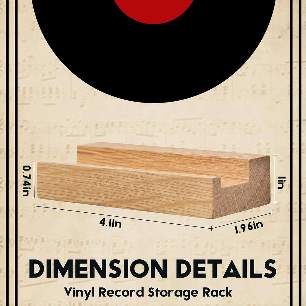 Vinyl Record Shelf Wall Mount,Small Record Holder,Natural Wood