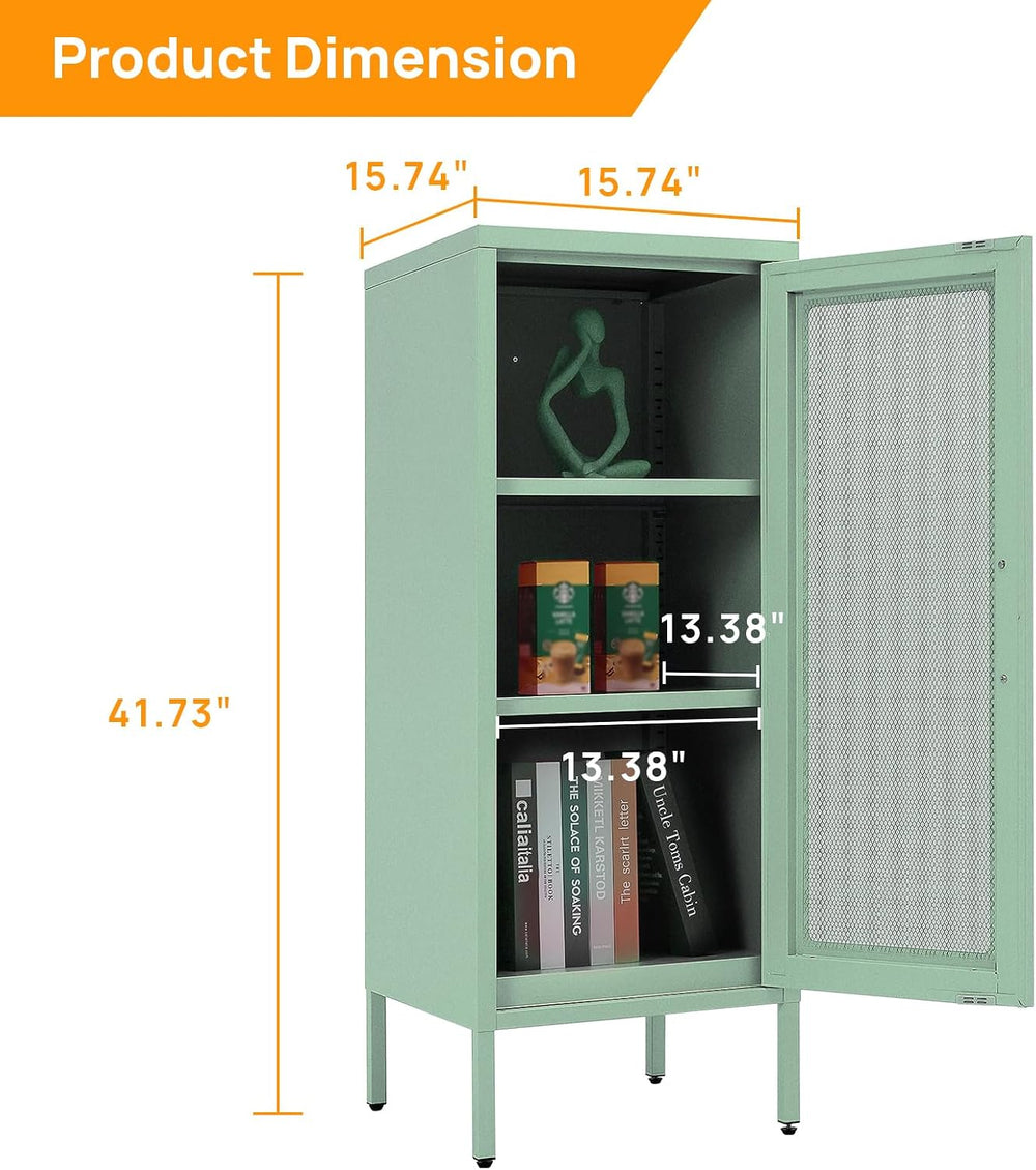 ALBAD Slim Metal Storage Cabinet with Mesh Door