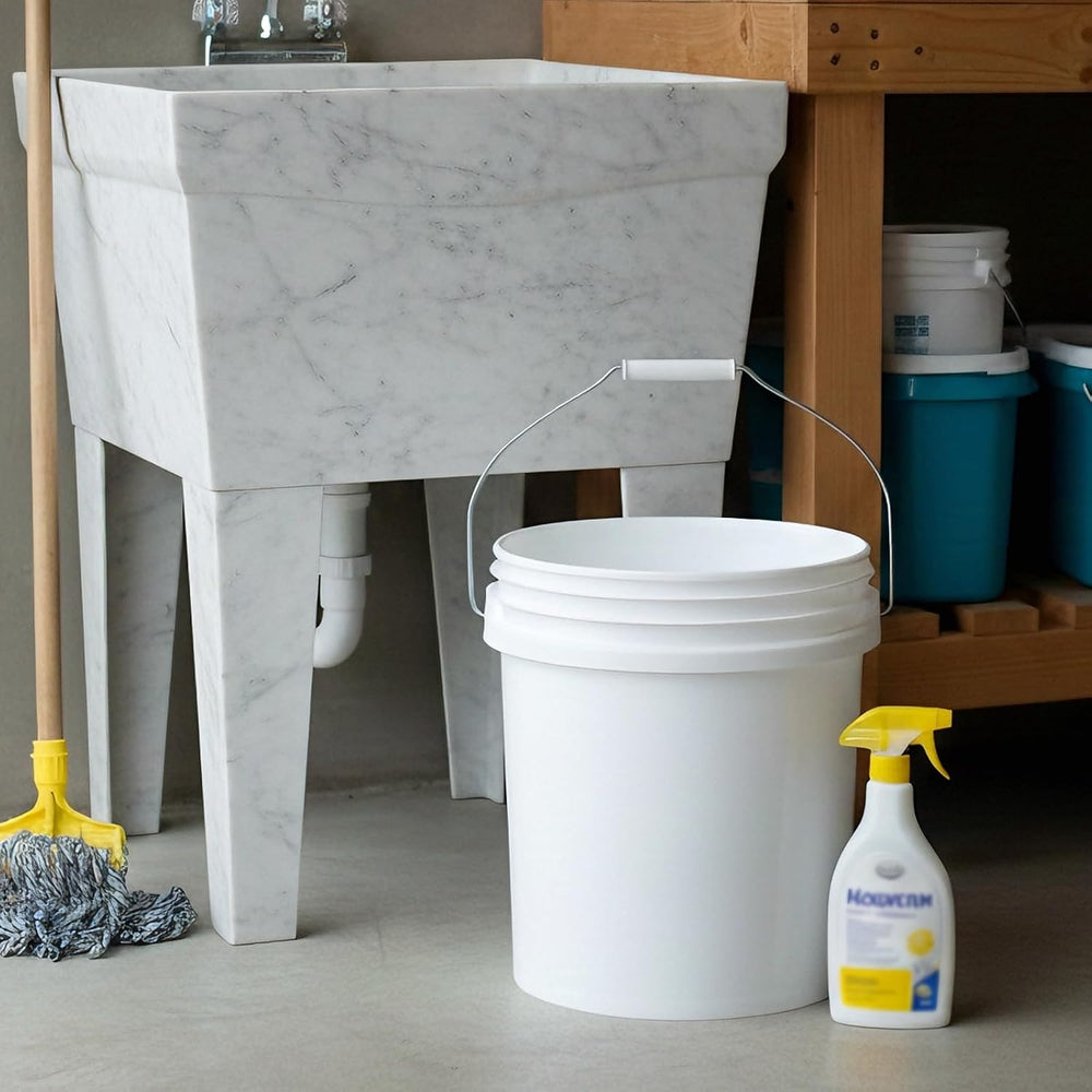 2.5 Gallon Bucket for Cleaning, Small Extra Thick Plastic Bucket with Metal H...