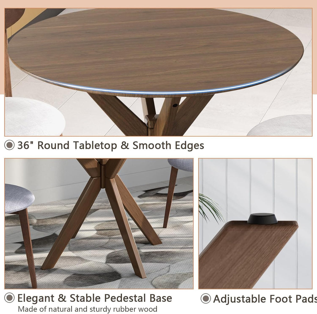tangkula round dining table set for 2, kitchen, side view