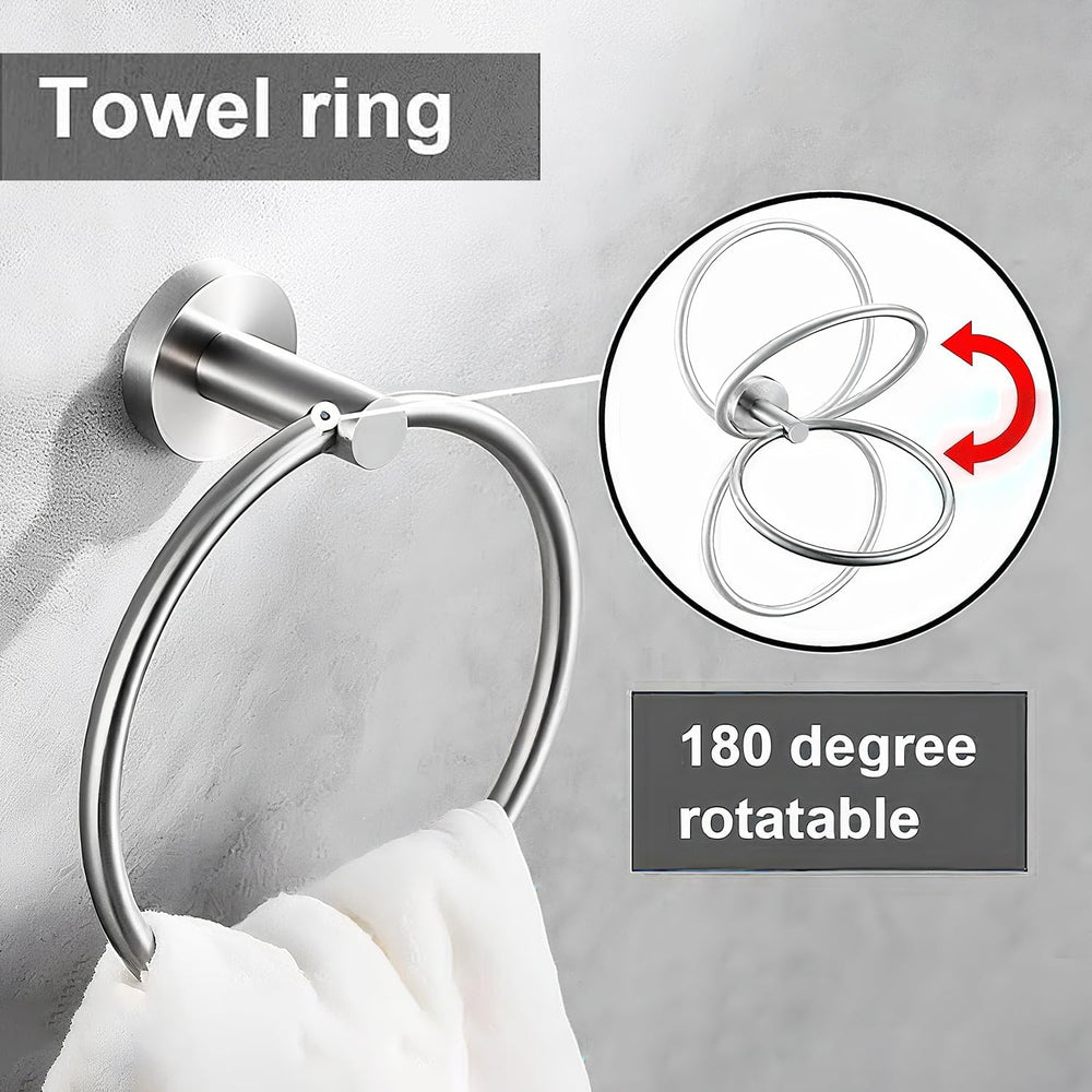 6 Pieces Brushed Nickel Bathroom Hardware Accessories Set, SUS304 Stainless S...