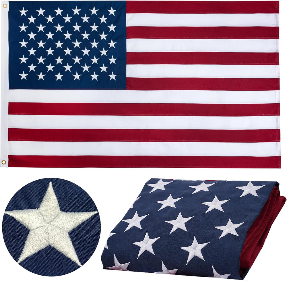 Cotton American Flag for Outside 4x6 Ft, Heavy Duty 100% Cotton USA Flag with...