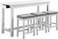 Lexicon 4-Piece Counter Height Table & Stool Sets with USB Ports, White