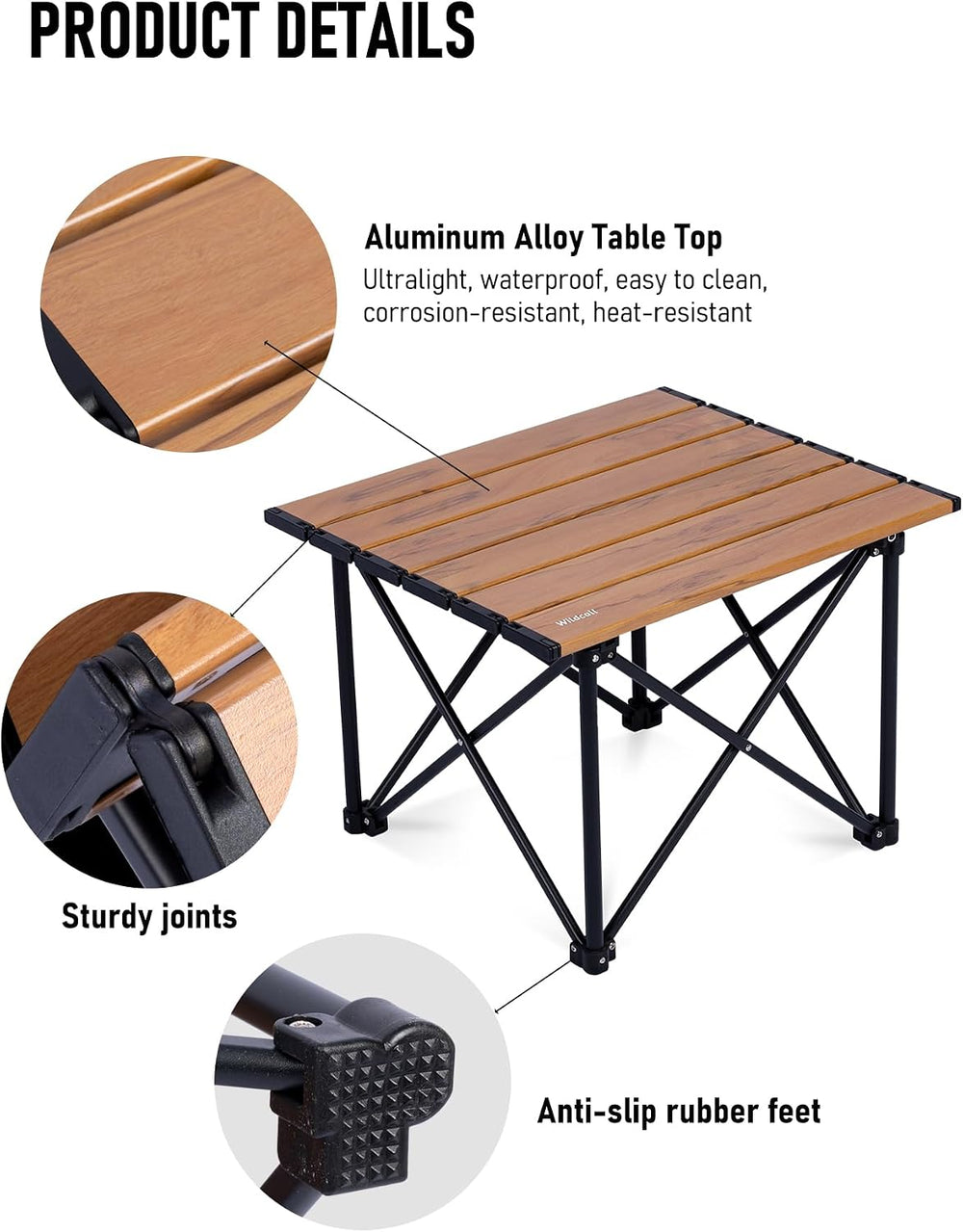 WildCall Ultralight Camping Table, Compact Aluminum Folding Beach Table