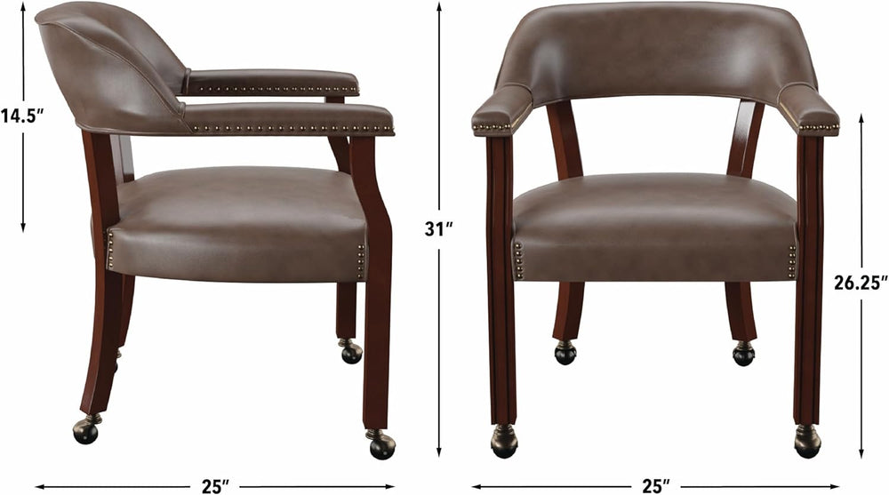 Steve Silver Furniture Tournament Arm Chair w/Casters, Dining Chair with Cast...