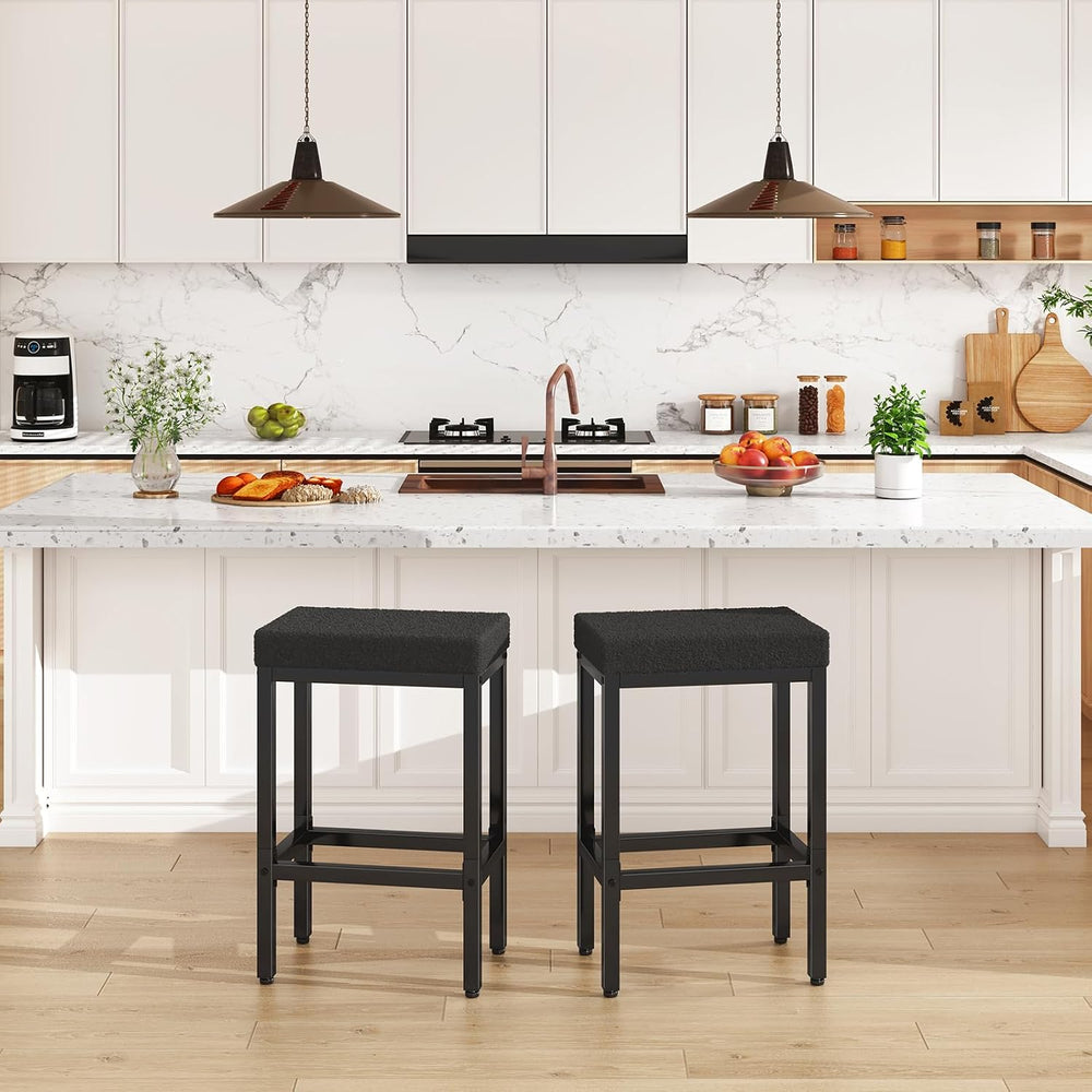 YMYNY 26 Inch Counter Height Bar Stools Set of 2, Fabric Barstools HBS514B