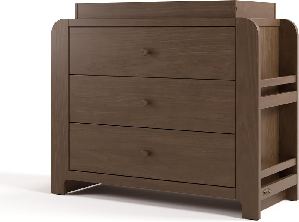 Graco Read-with-Me 3 Drawer Chest with Removable Changing Topper, Hazelnut