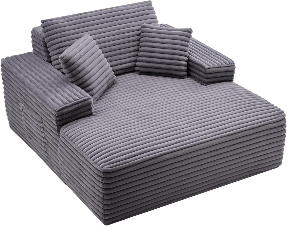 VEVOR Chaise Lounge Chair, 48 in Boneless Chaise Lounge Indoor, Modern Uphols...