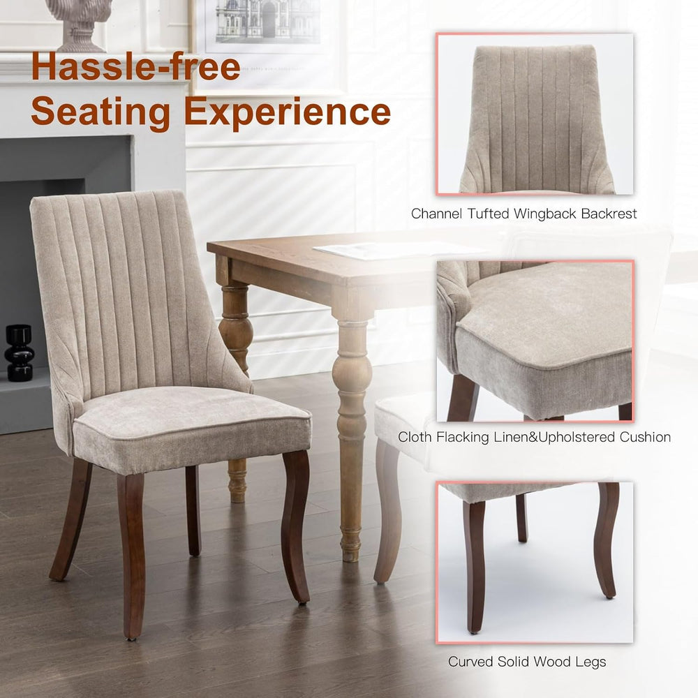 Dining Chairs Set of 4,Comfy Fabric Upholstered Accent Chairs for Kitchen Liv...