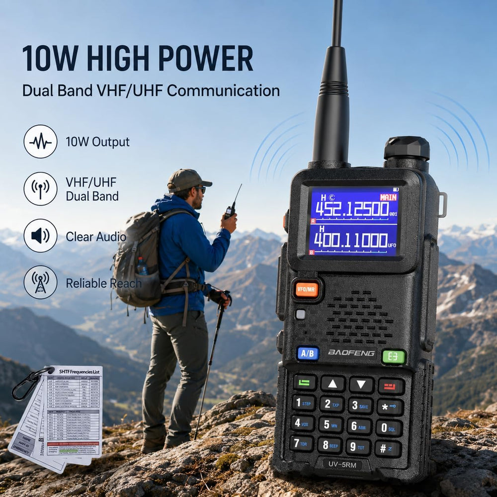BAOFENG Radio UV-5RM 10W Ham Radio Handheld,UV5R Long Range Walkie Talkie