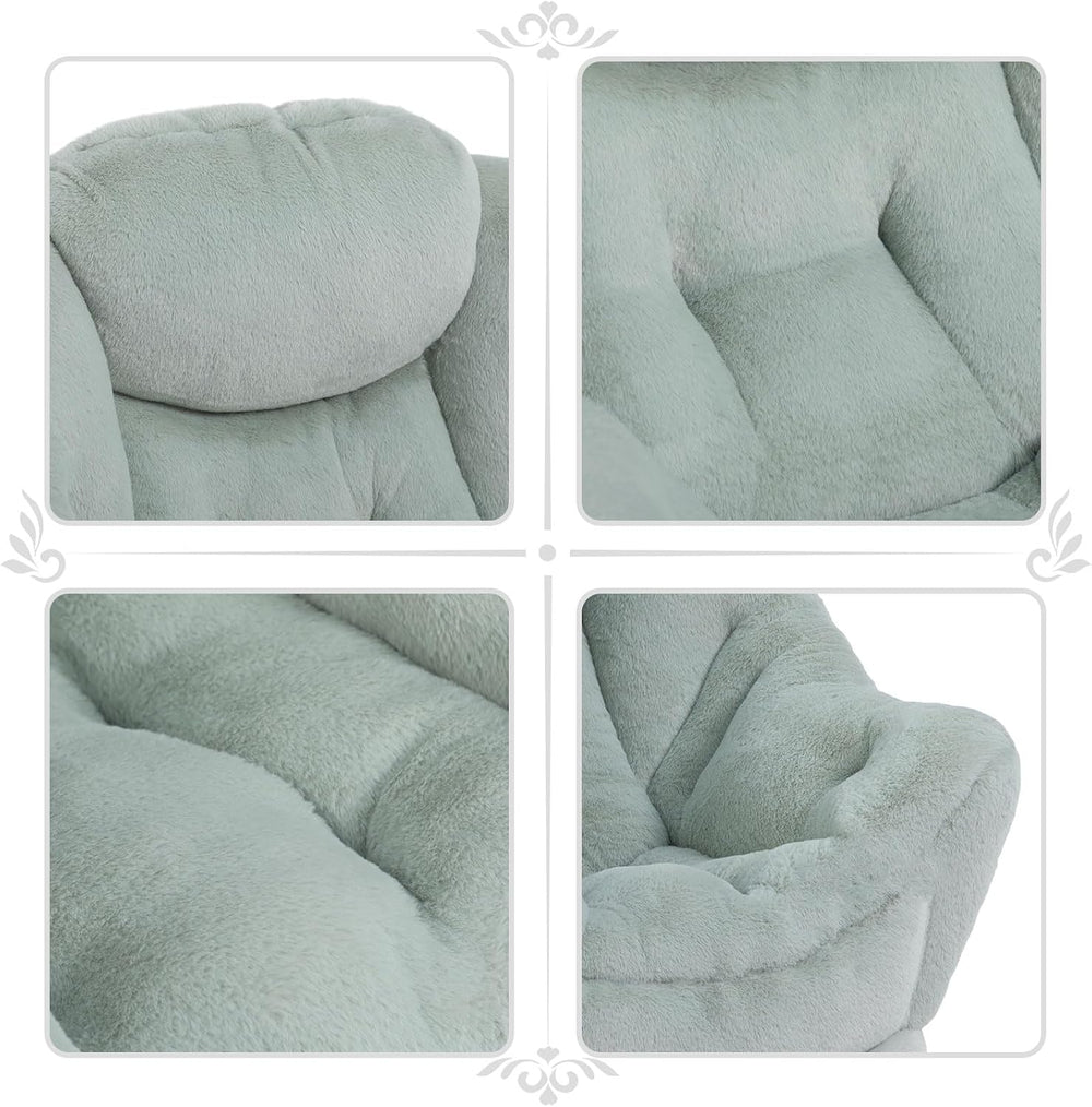 HollyHOME Lazy Chair with Foldable Ottoman, Accent Comfy Lounge Armchair and ...