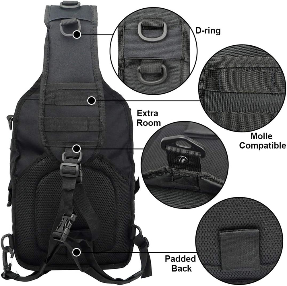 Tactical Sling Bag, Sport Bag Military Rover Shoulder Backpack EDC Assault Ra...