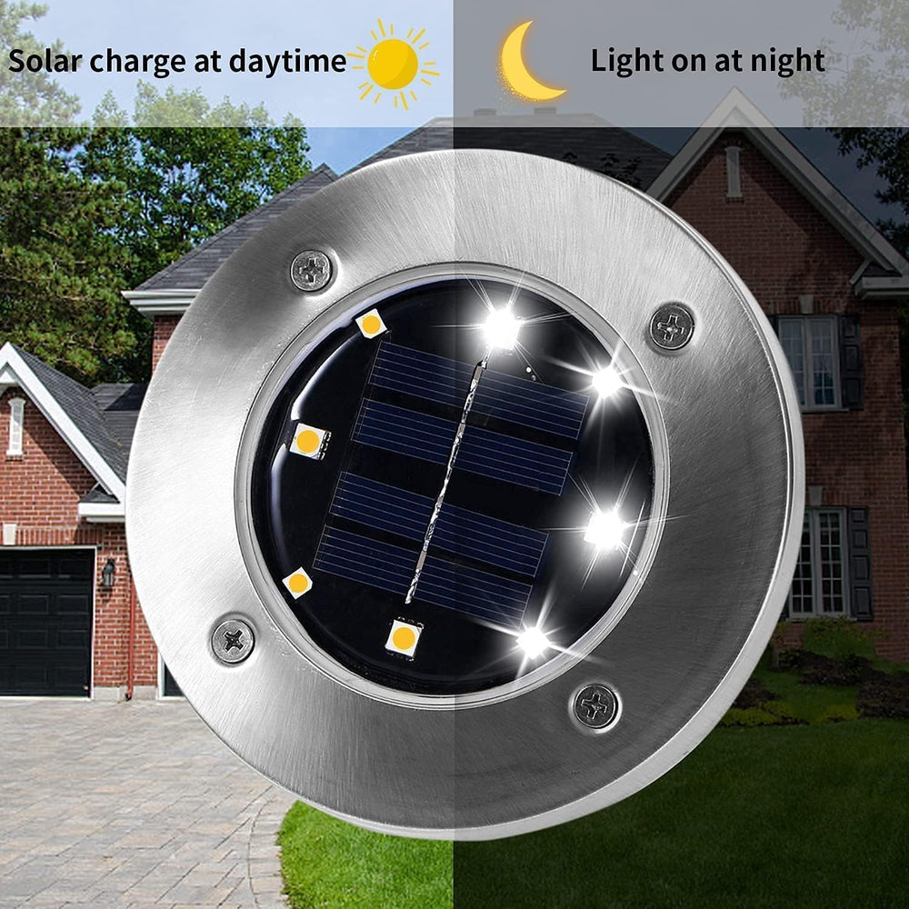 INCX Solar Lights Outdoor Waterproof, Cold White, 16 Pack Ground Lights