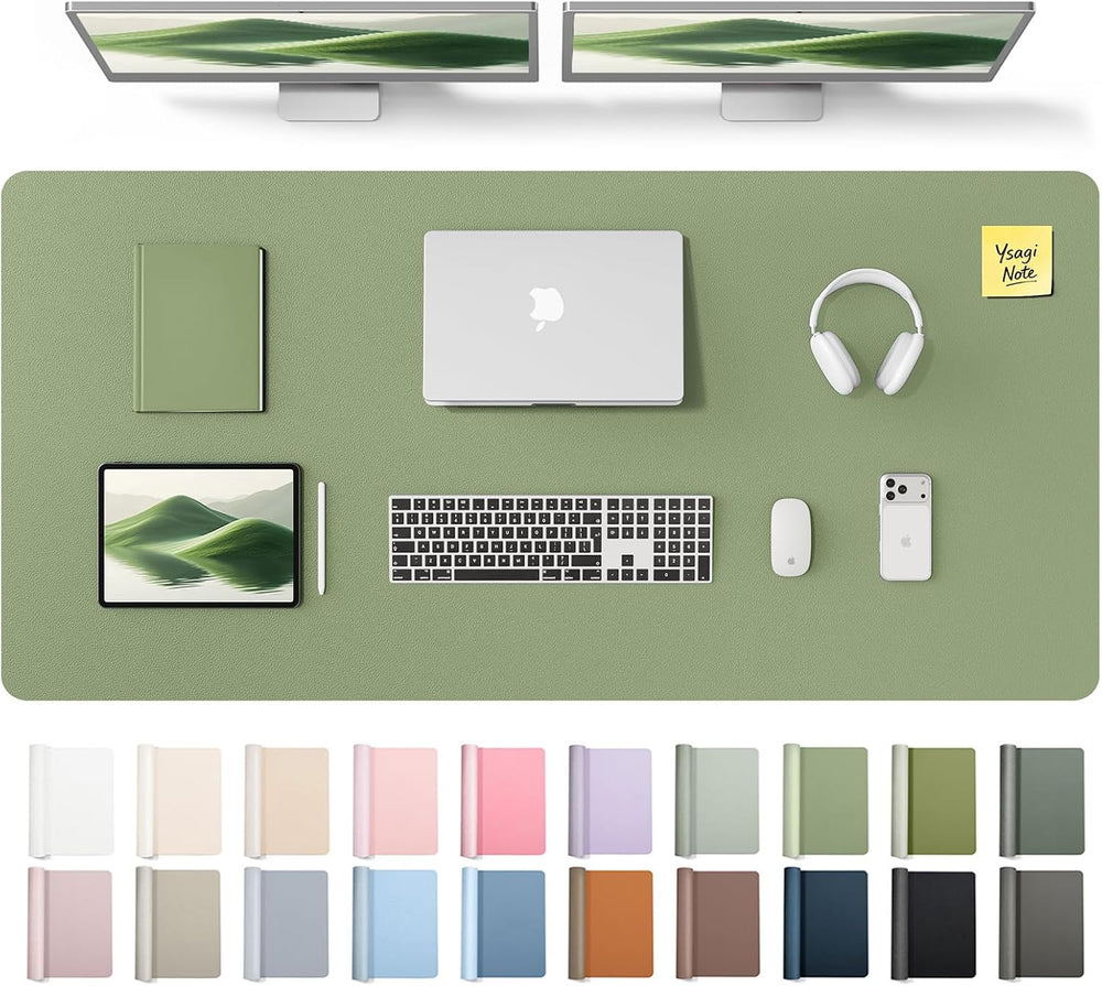YSAGi Leather Desk Pad Protector, Office Desk Mat, Large Mouse Pad, Non-Slip ...