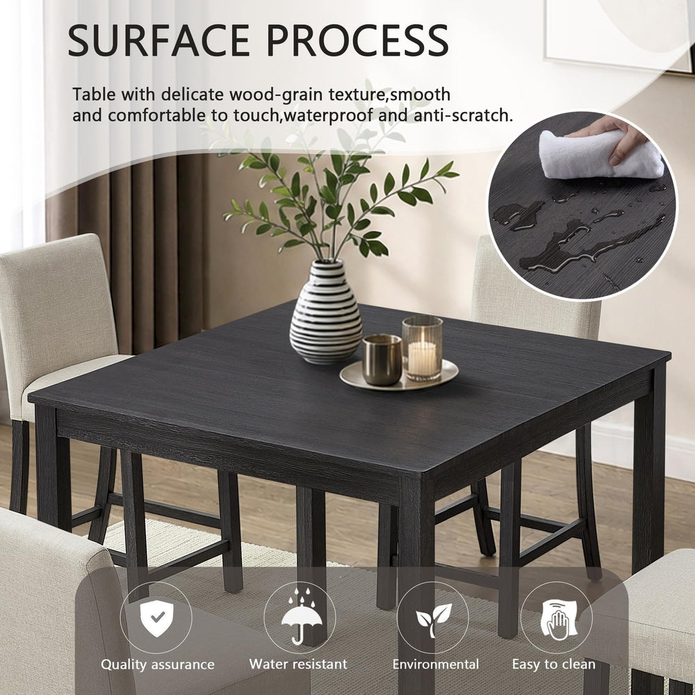 LUMISOL 5 Piece Counter Height Dining Table Set for 4 with Upholstered Chairs...