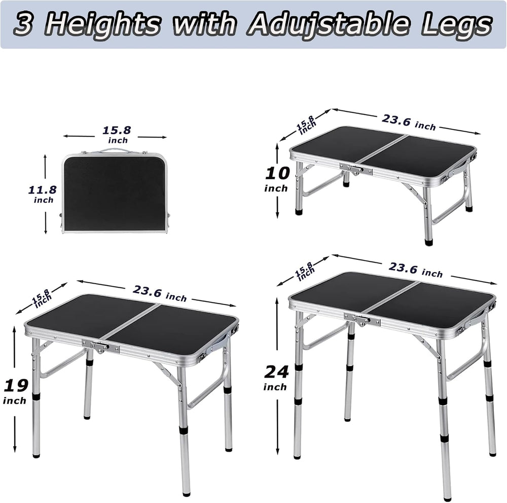 YihuiKo Folding Camping Table with Storage Net, Lightweight Portable Table
