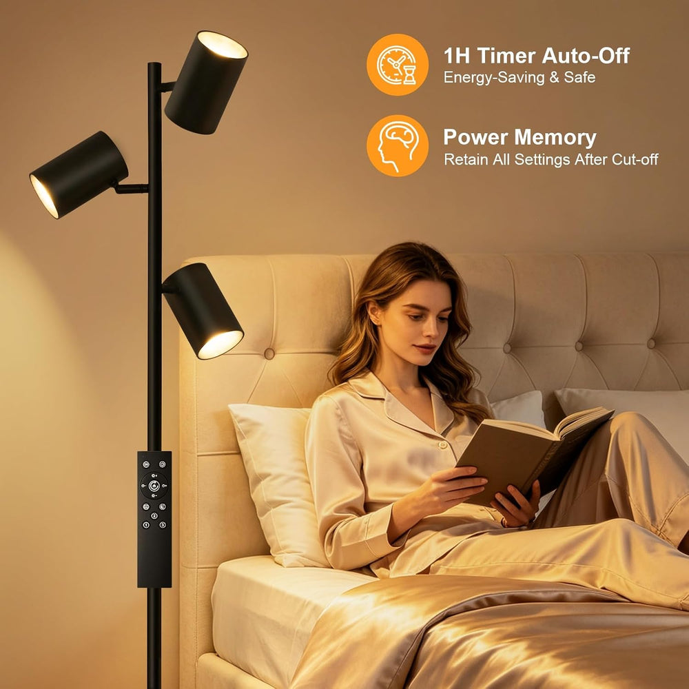 4000LM LED Tree Floor Lamp, 36W Super Bright Reading Lamp with Remote, Dimmab...