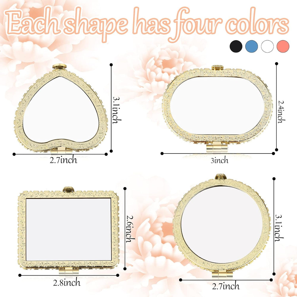 Remerry 48 Pieces Compact Mirror for Purse Small Flower Pocket Mirror Portabl...