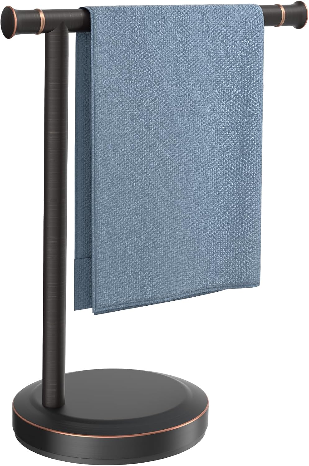 Hoimpro Hand Towel Holder Stand Bathroom Towel Bar Rack Countertop Bronze