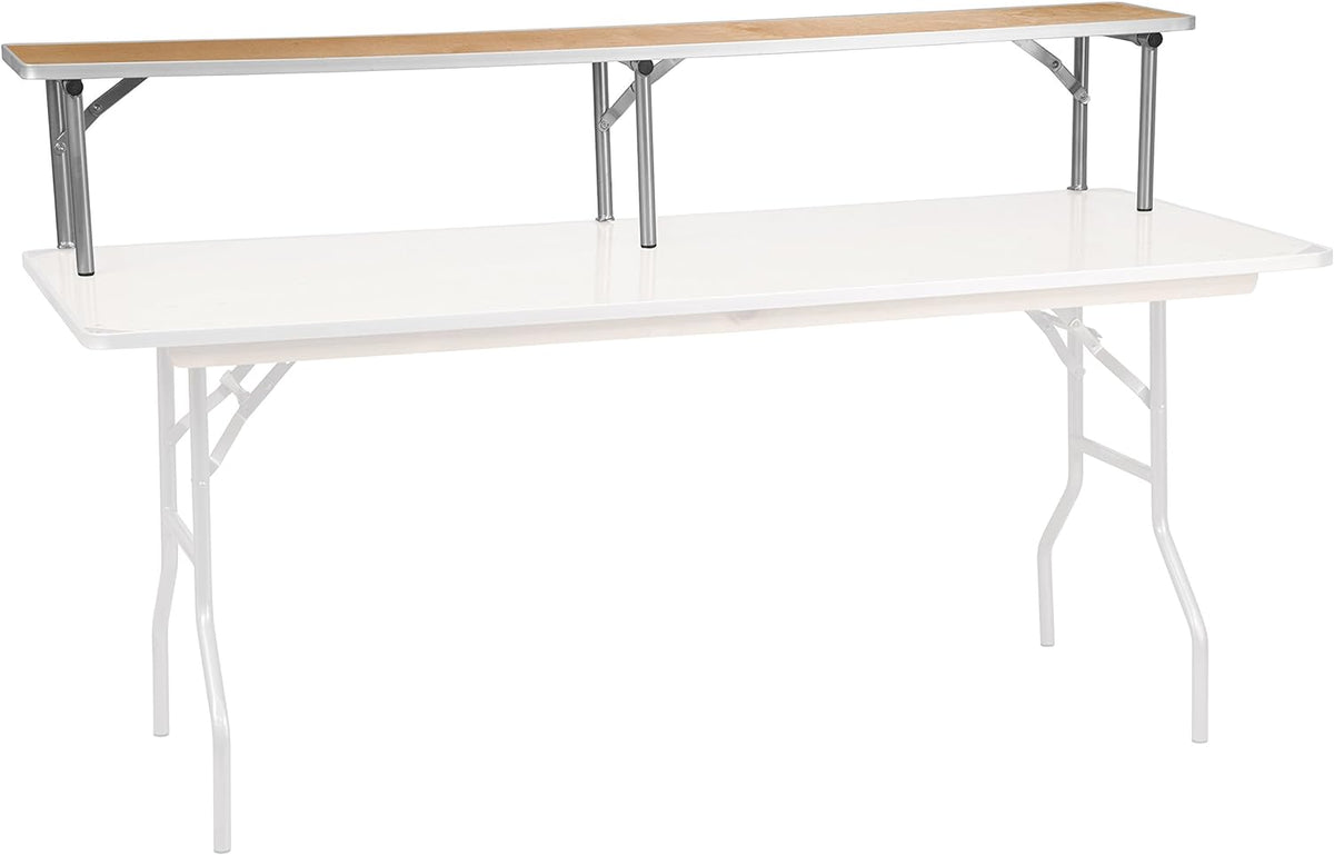 EMMA + OLIVER 72" x 12" x 12" Birchwood Bar Top Riser with Silver Leg