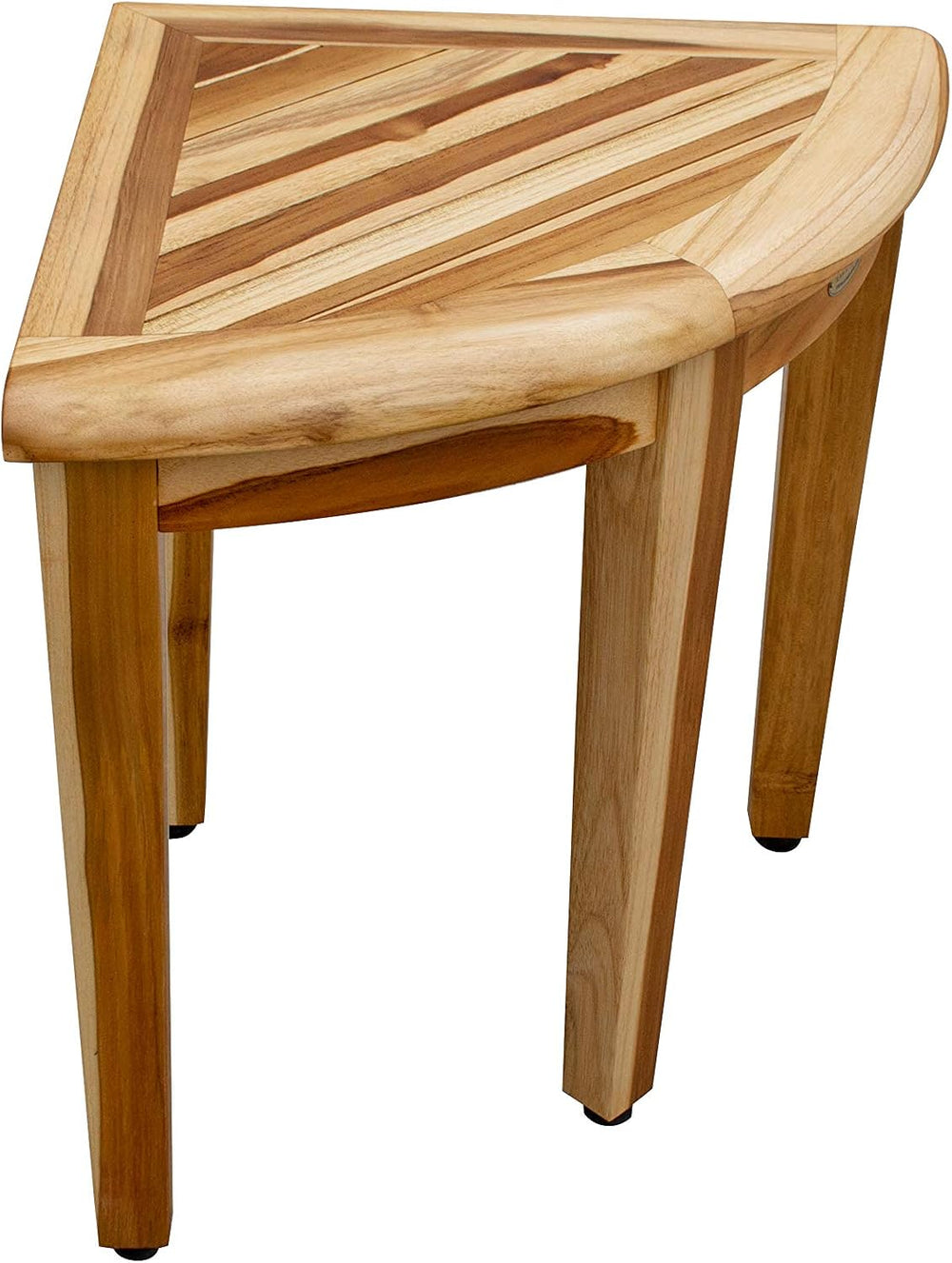 EcoDecors Snazzy Corner 18” Teak Corner Shower Bench, Bath Shower Stool