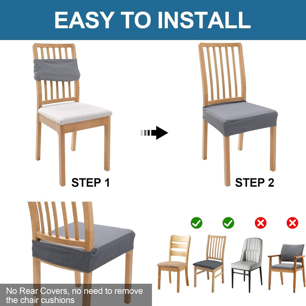 Smiry Waterproof Seat Covers for Dining Room Chairs, Set of 6