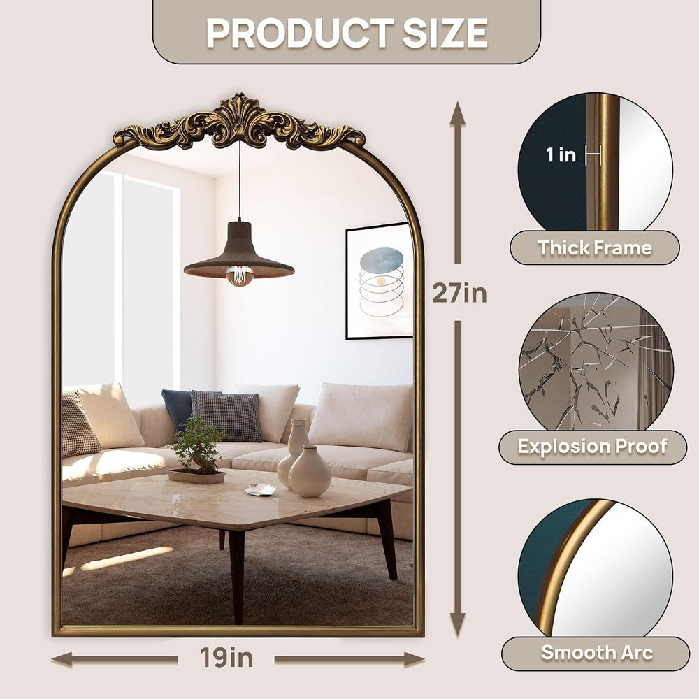 19x27in Ornate Baroque Vintage Mirror