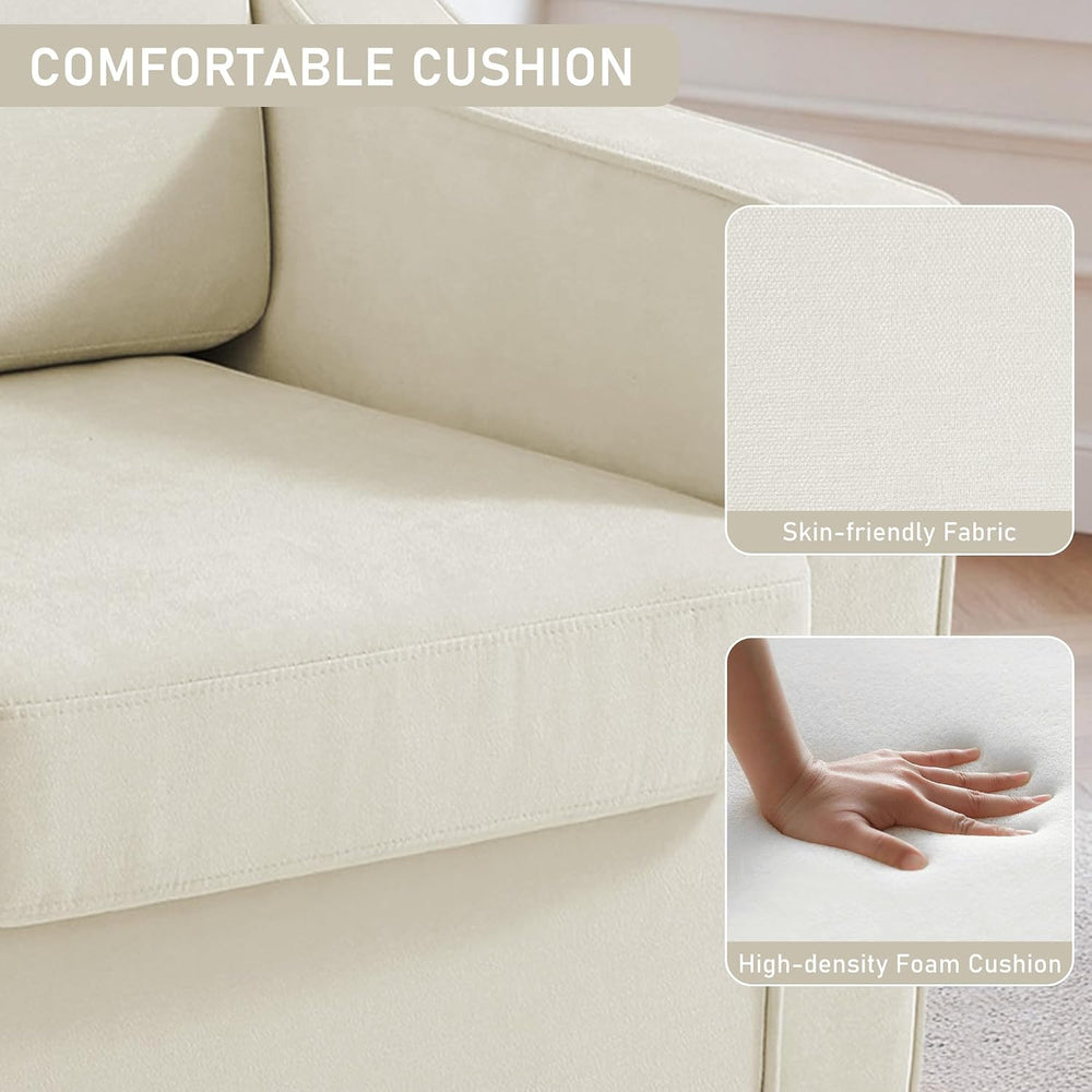 Swivel Accent Chairs Set of 2, 360° Swivel Armchairs with Deep Seat, Beige
